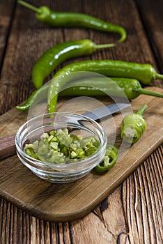 Portion of green Chilis