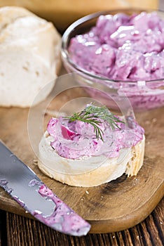 Portion of Herring Salad (with beet)