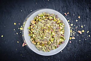 Portion of minced Pistachios