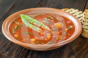 Portion of Minestrone soup