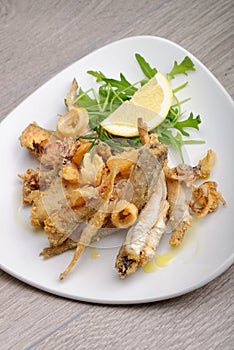 A portion of mixed fried fish photo