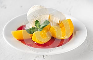 Portion of Peach Melba