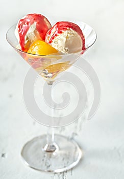 Portion of Peach Melba