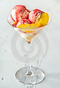 Portion of Peach Melba