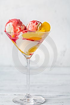 Portion of Peach Melba