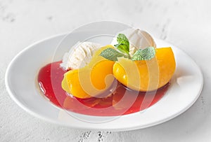 Portion of Peach Melba