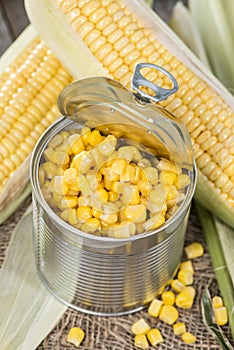 Portion of preserved Sweetcorn