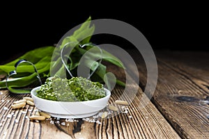 Portion of Ramson Pesto