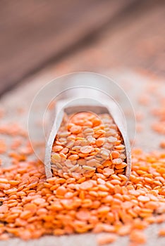 Portion of Red Lentils