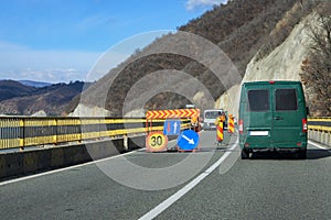 Portion of road under construction.