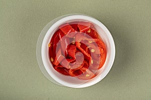 Portion of sliced red pepper