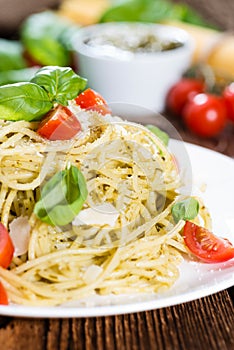 Portion of Spaghetti with Pesto