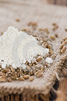 Portion of Spelt Flour (close-up shot)