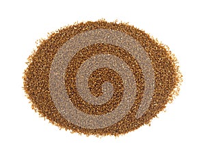 Portion of teff grain on a white background
