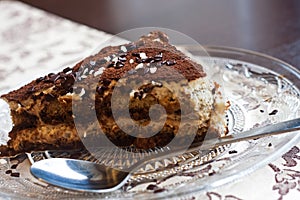 Portion of tiramisu on a plate