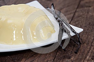 Portion of Vanilla Pudding on a plate
