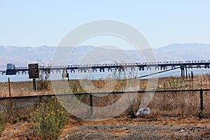 Portions of Dumbarton Rail Bridge, California, USA