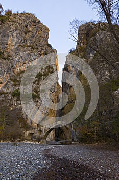 Portitsa Bridge View in Autumn`s Golden Hour.