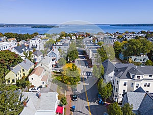 Portland city aerial view, Maine, USA
