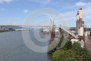 Portland city bridges and river