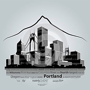 Portland cityscape vector.