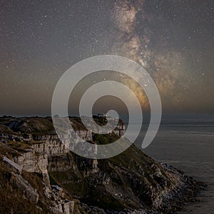 Portland cliffs and the Milky Way