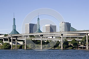 Portland convention center river bank