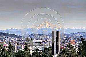 Portland Downtown Skyline Mount Hood