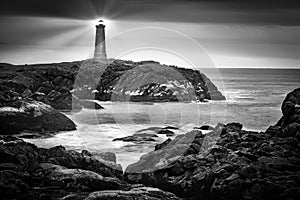 Portland Head light at by night, in Maine