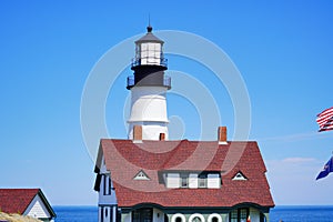 He Portland Head Lighthouse in Cape Elizabeth, Maine, USA