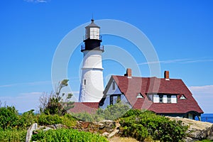 He Portland Head Lighthouse in Cape Elizabeth, Maine, USA