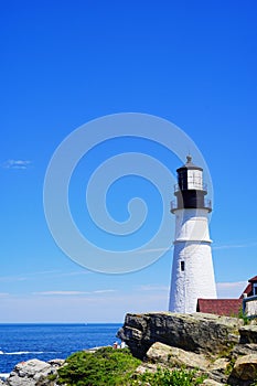 He Portland Head Lighthouse in Cape Elizabeth, Maine, USA