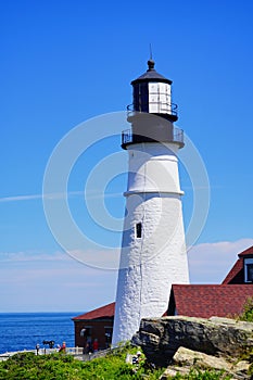 He Portland Head Lighthouse in Cape Elizabeth, Maine, USA