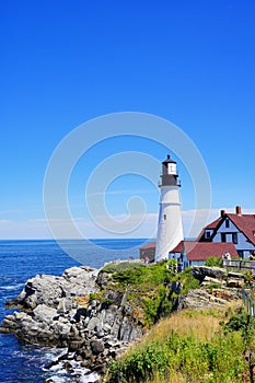 The Portland Head Lighthouse in Cape Elizabeth, Maine, USA