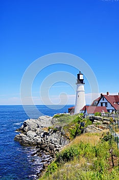 The Portland Head Lighthouse in Cape Elizabeth, Maine, USA