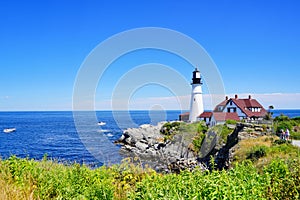 The Portland Head Lighthouse in Cape Elizabeth, Maine, USA