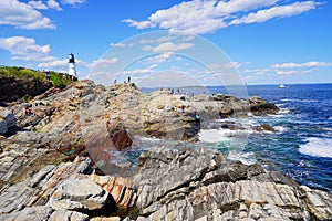 The Portland Head Lighthouse in Cape Elizabeth, Maine, USA