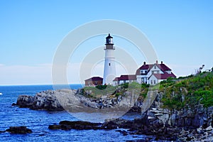 The Portland Head Lighthouse in Cape Elizabeth, Maine, USA