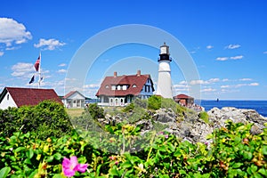 The Portland Head Lighthouse museum  in Cape Elizabeth, Maine, USA