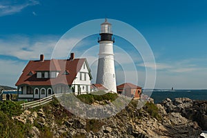 Portland Head Lighthouse With Ram Island Ledge Light Station in