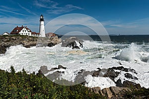 Portland Head Lighthouse With Ram Island Ledge Light Station in Background