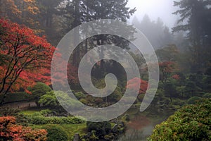 Portland Japanese Garden in the Fall