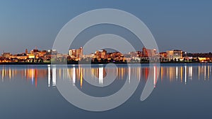 Portland, Maine, USA downtown skyline from Back Cove