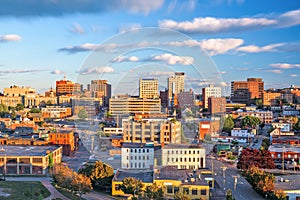 Portland, Maine, USA Downtown Skyline at Dusk