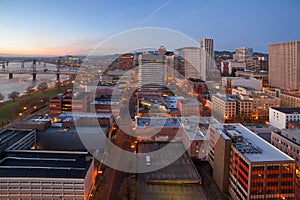 Portland Oregon Cityscape Aerial View