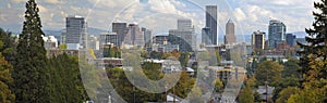 Portland Oregon Downtown City Skyline in Autumn