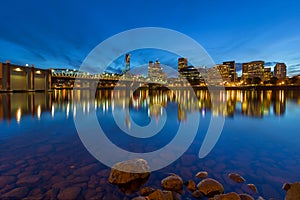 Portland OR by Hawthorne Bridge Blue Hour photo