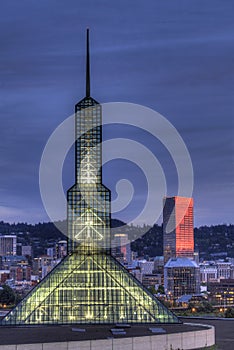 Portland Oregon Downtown Skyline at Blue Hour