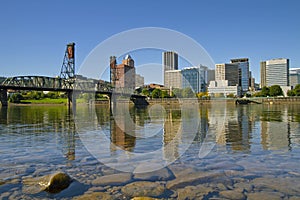 Portland Oregon Downtown Skyline Reflection 2