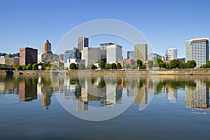 Portland Oregon Downtown Skyline Reflection 3